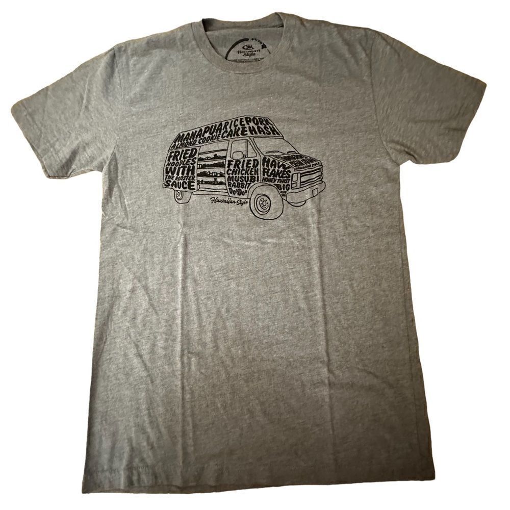 Hawaiian Style ~ Grey Manapua Truck Tshirt ~ size Small